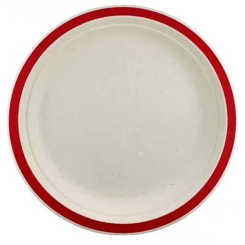 Red Sugarcane Plate 180MM 10pk