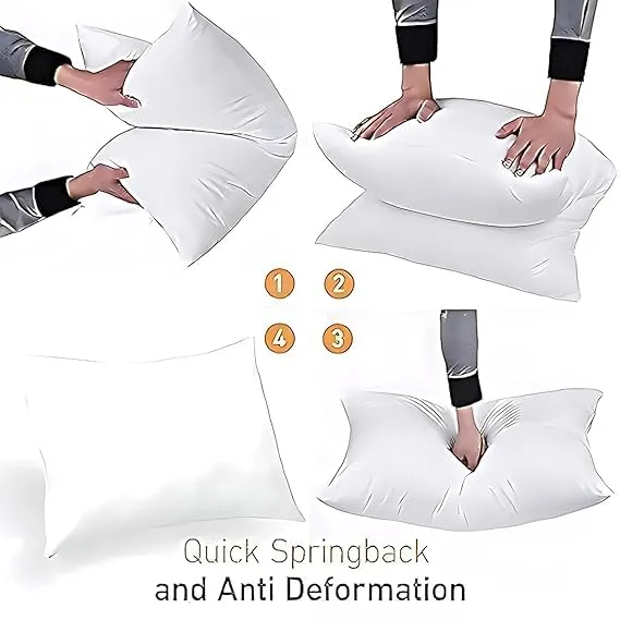 Rubi Creation Polycotton Extra Soft White Pillows | Pillows for Sleeping White - Set of 2 (Size - 16x24 Inches Or 40x60 cm) Pack of 2 | Relaince Fabric