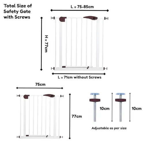 Safe-O-Kid, Safety Gate (75-85 cm) Adjustable- Brown