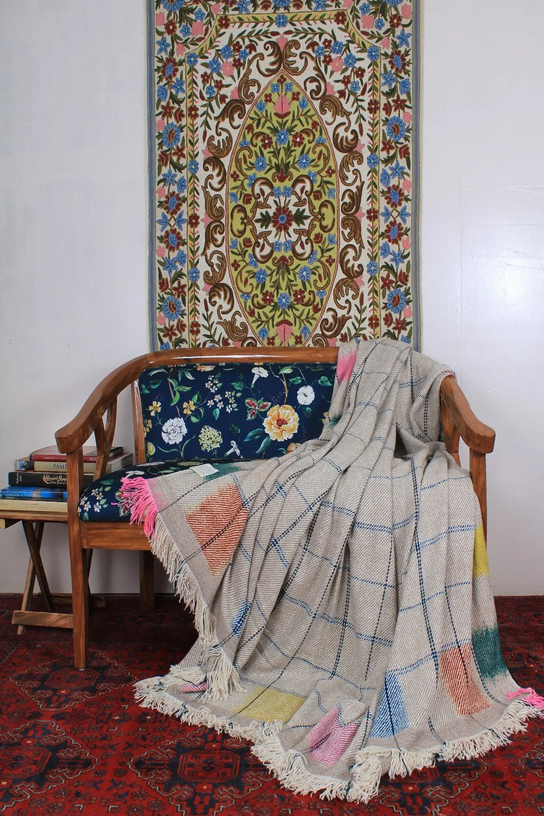 Shiffat Ikat Dyed Pashmina Double Blanket