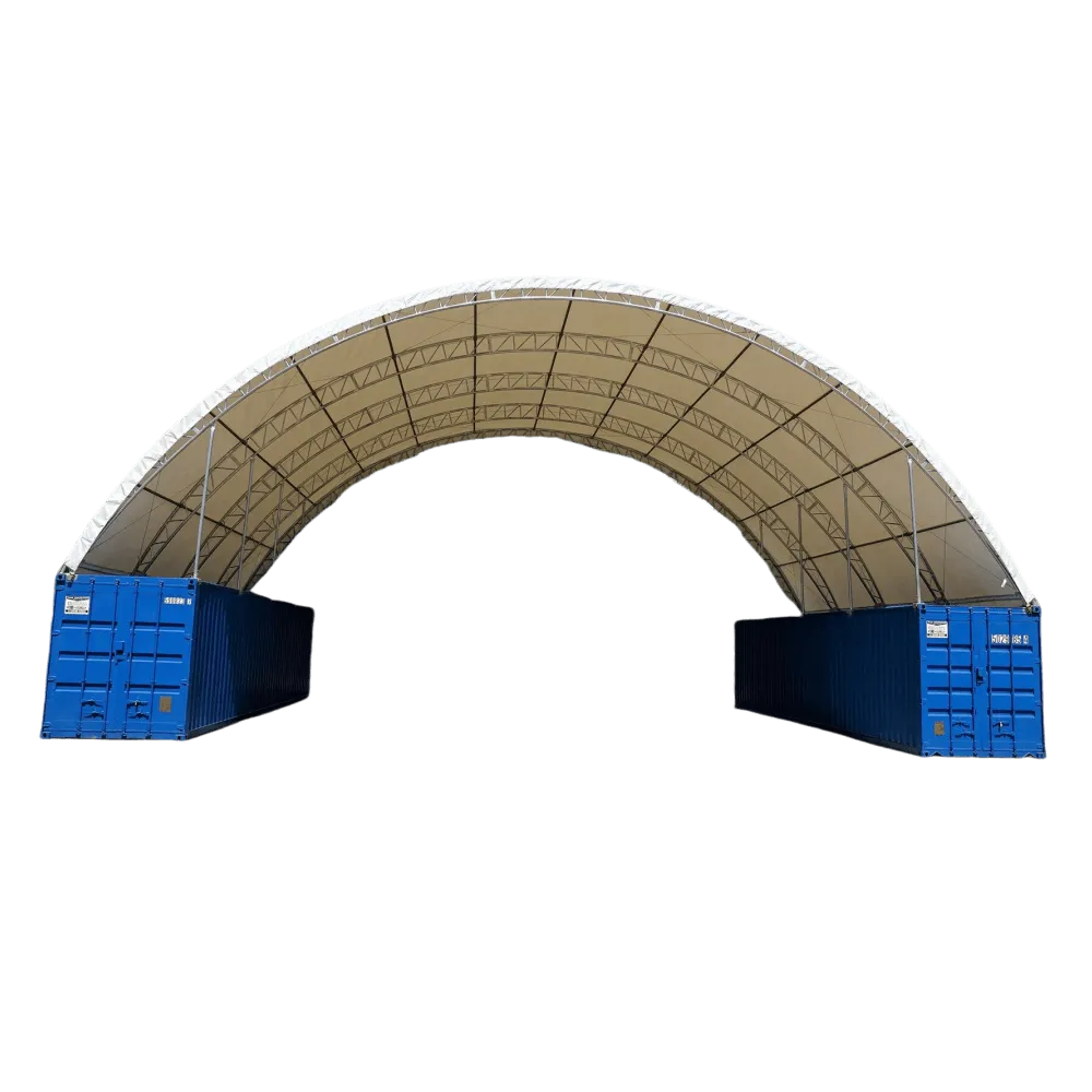 Shipping Container Canopy Shelter Double Truss 40'x40'x15', Outside