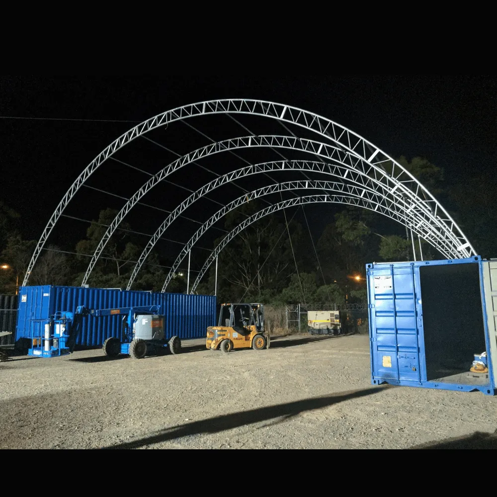 Shipping Container Canopy Shelter Double Truss 40'x40'x15', Outside