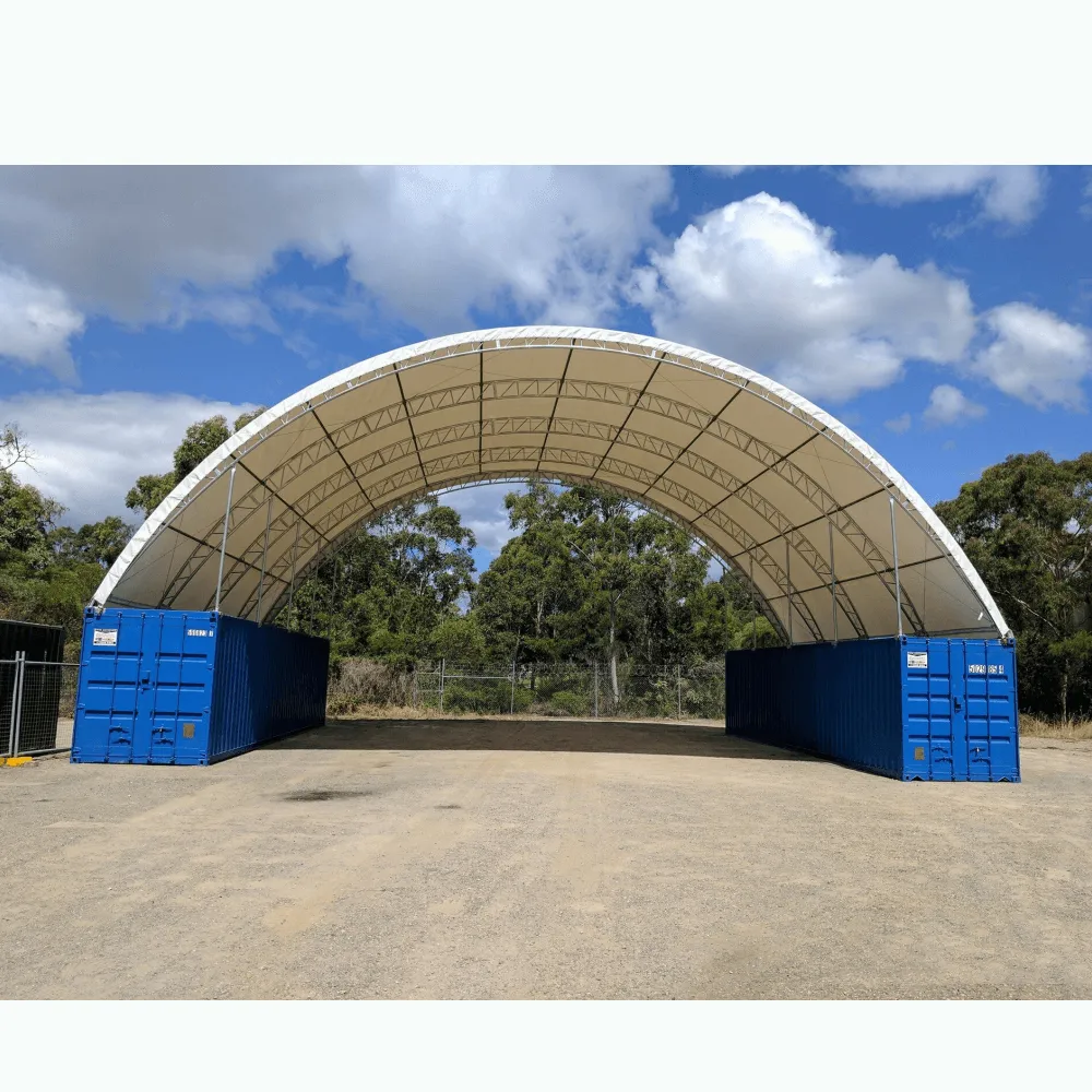 Shipping Container Canopy Shelter Double Truss 40'x40'x15', Outside