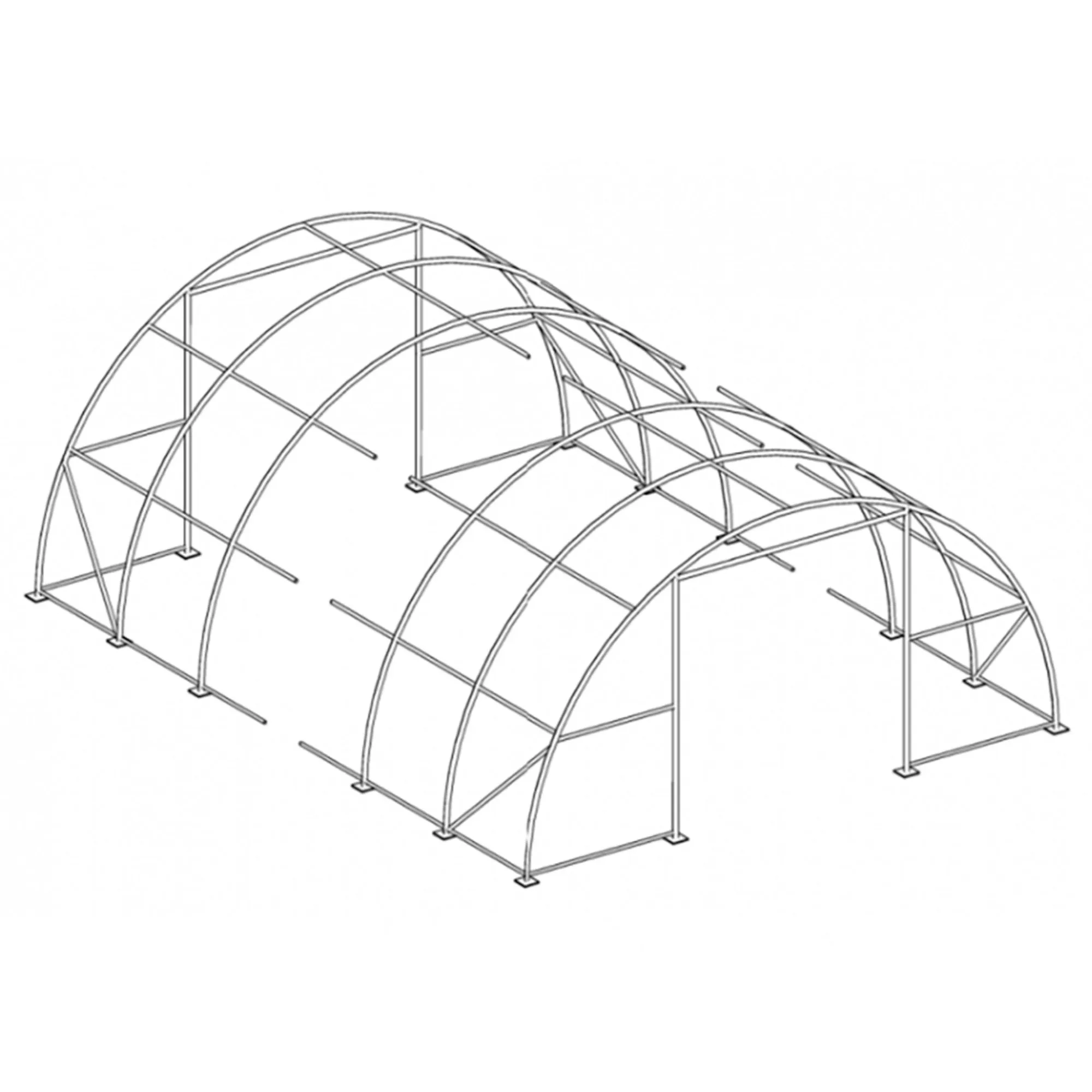 Single Truss Arch Storage Shelter W30'xL65'xH15'