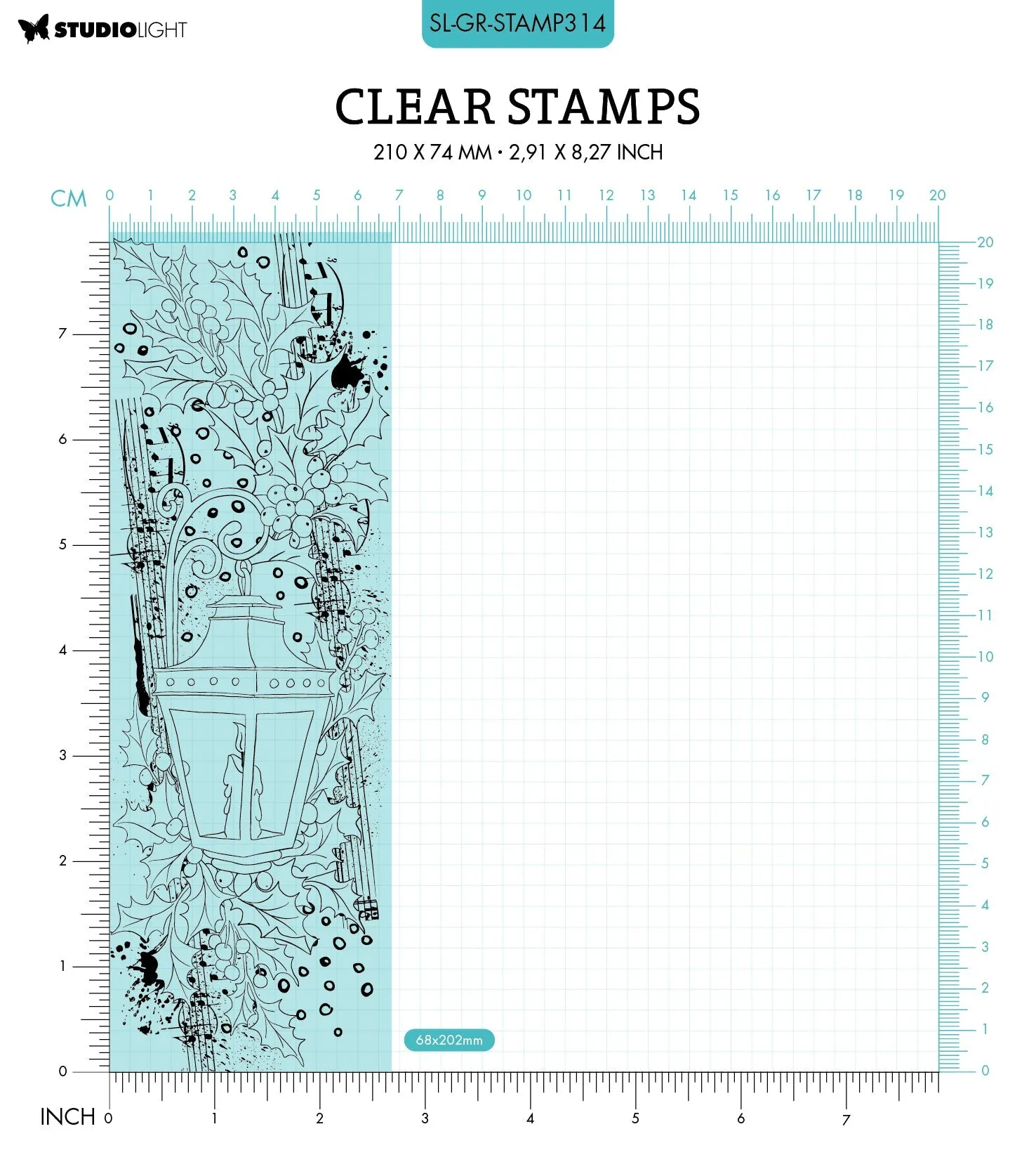 SL Clear Stamp Lantern Grunge Collection 210x74x3mm 1 PC nr.314