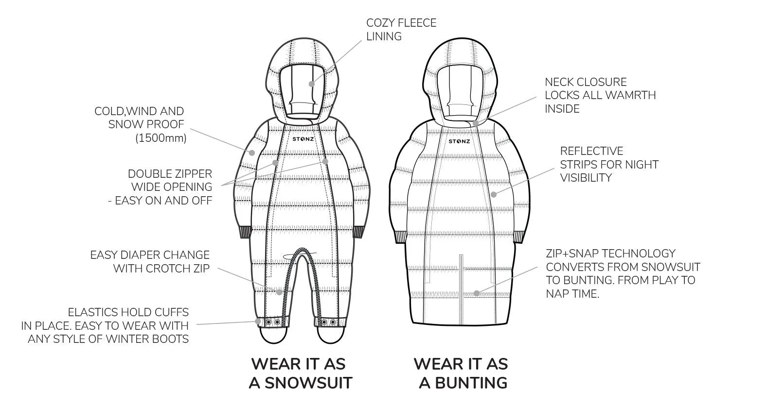 Snowsuit - Puffer - Heather Grey