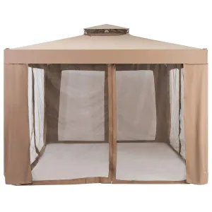 Tangkula 10' door Gazebo Canopy Shelter for Home/Garden/Lawn/Patio House Party (Brown)