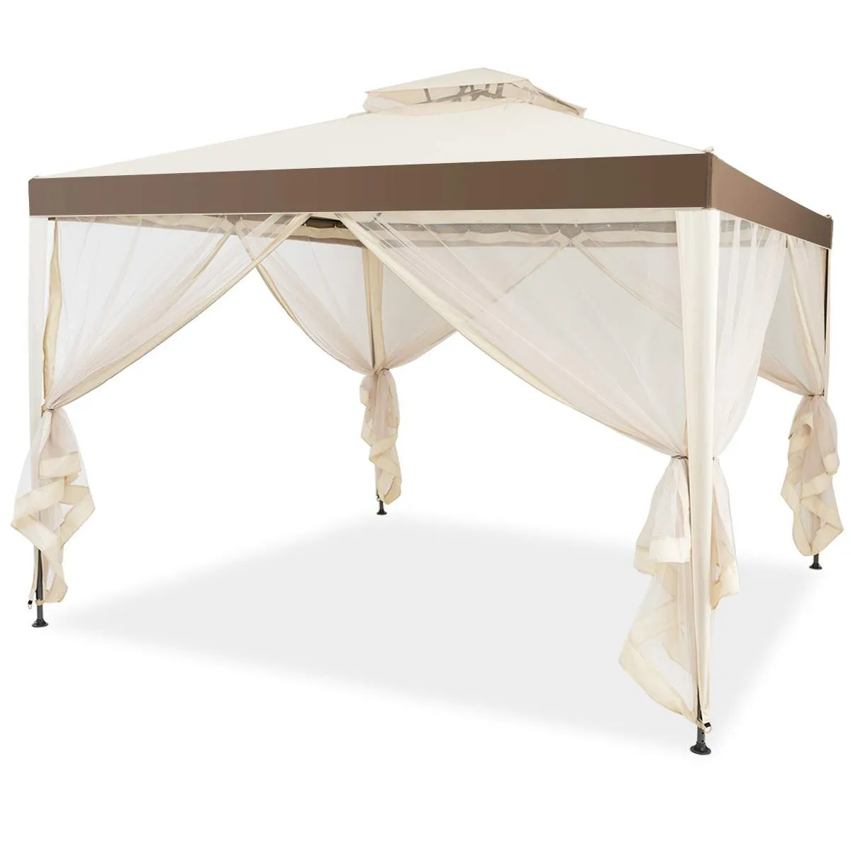 Tangkula 10'x 10' Canopy Gazebo Tent Shelter Art Steel Frame