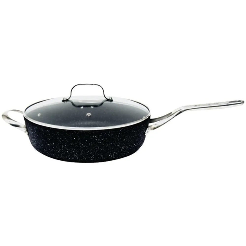 THE ROCK by Starfrit 060318-003-0000 THE ROCK by Starfrit 11, 4.7-Quart Deep Saute Pan with Glass Lid & Stainless Steel Handles