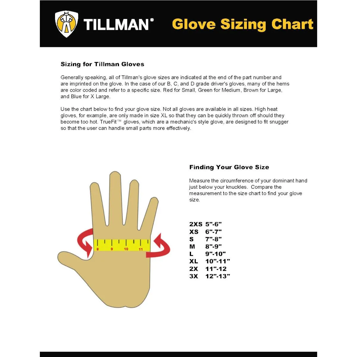 Tillman 1408 Heat Resistant Performance Top Grain Cowhide Drivers Gloves