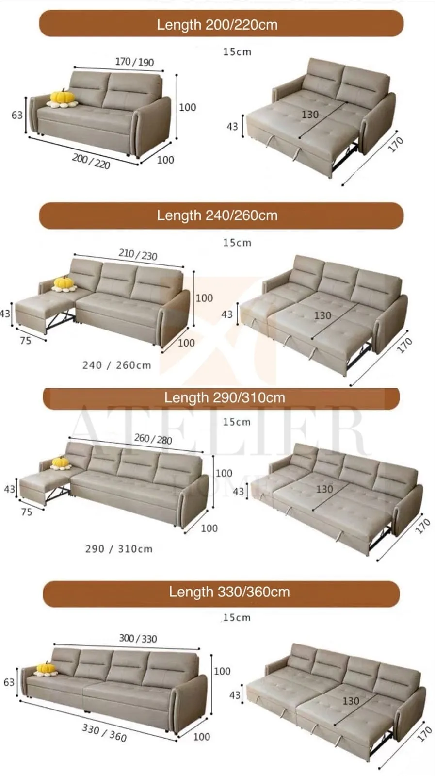 Tris Scratch Resistant Leather Sofa Bed