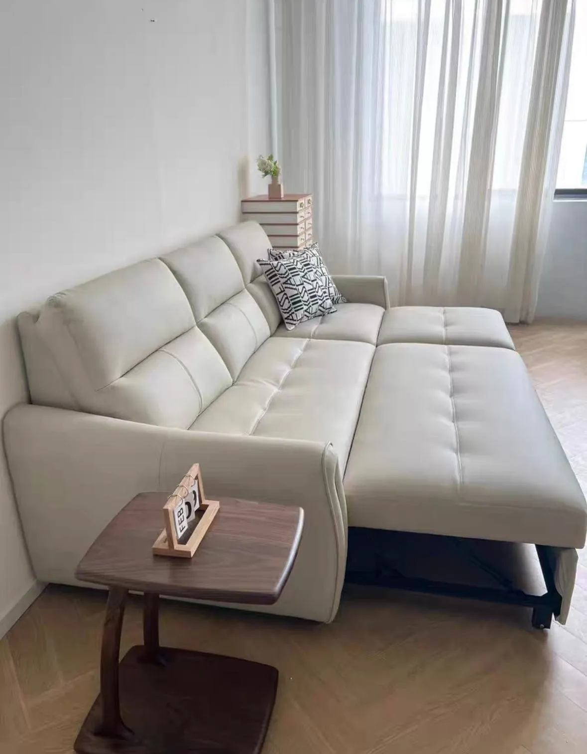 Tris Scratch Resistant Leather Sofa Bed