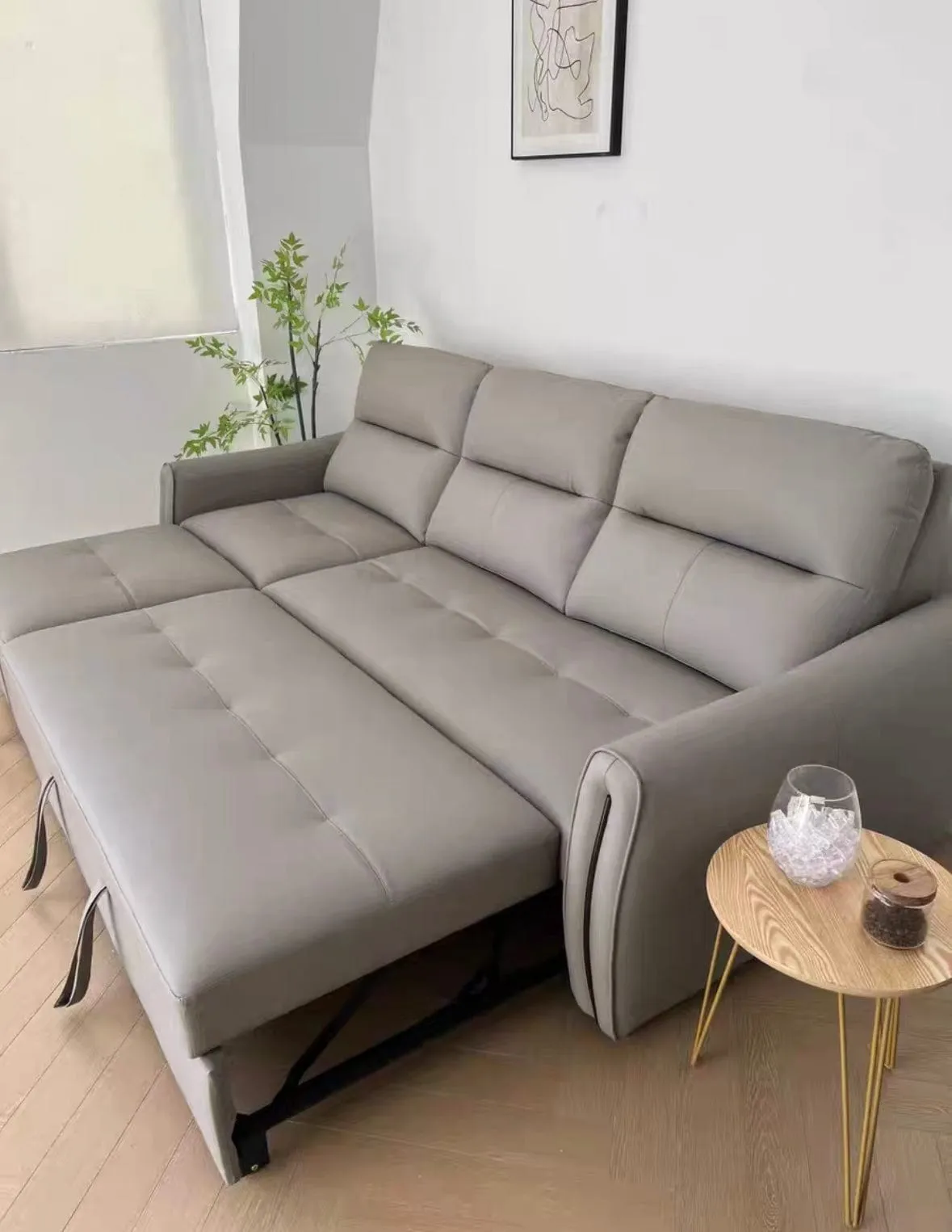 Tris Scratch Resistant Leather Sofa Bed