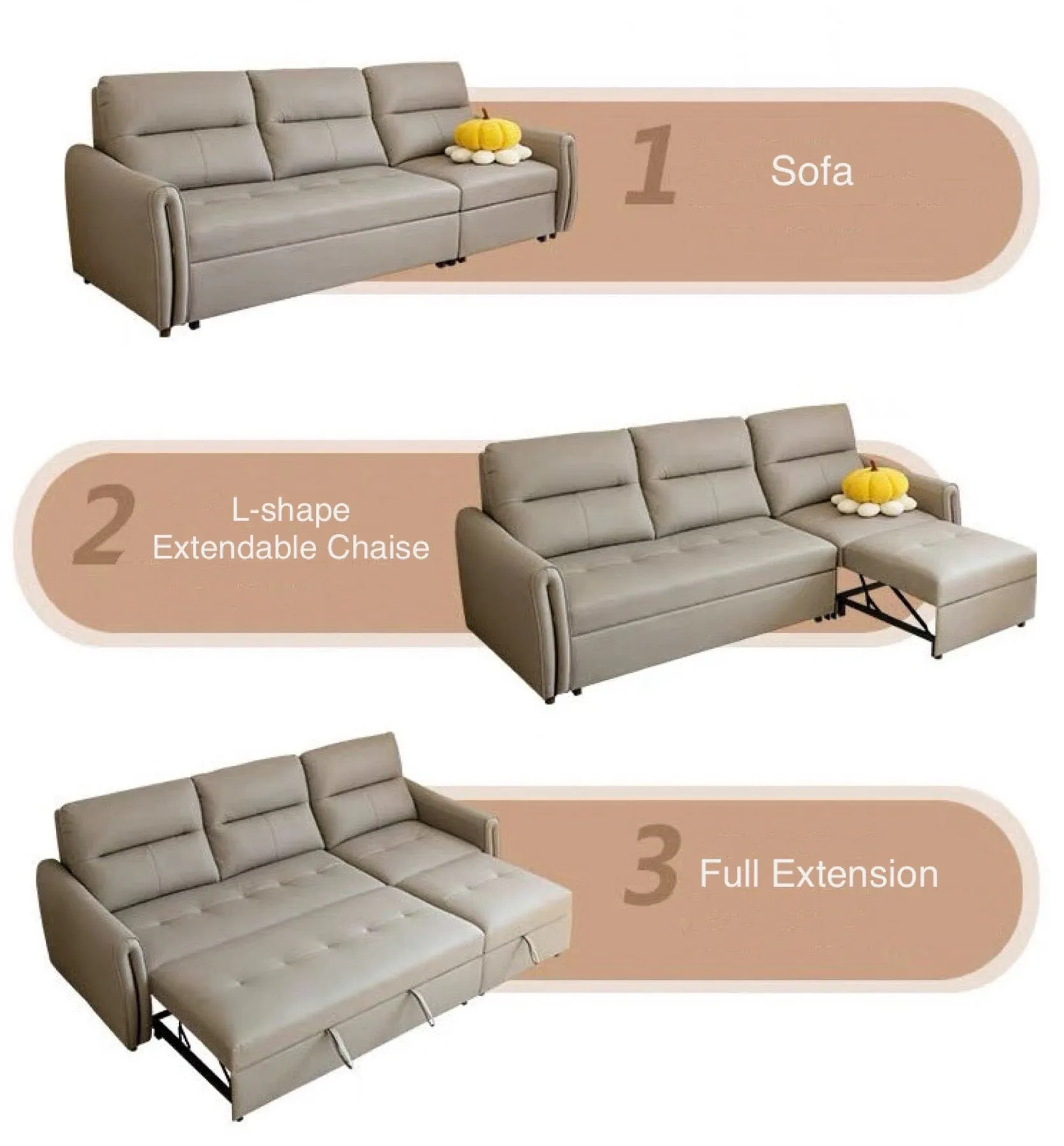 Tris Scratch Resistant Leather Sofa Bed