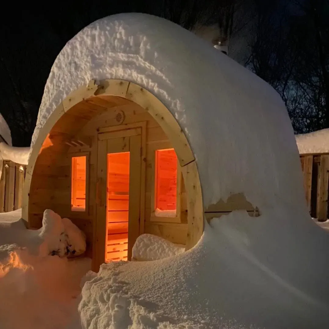 True North Canadian Made 8 Person 10' Long Outdoor Traditional Barrel Sauna