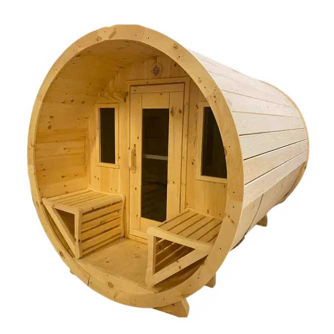 True North Canadian Made 8 Person 10' Long Outdoor Traditional Barrel Sauna