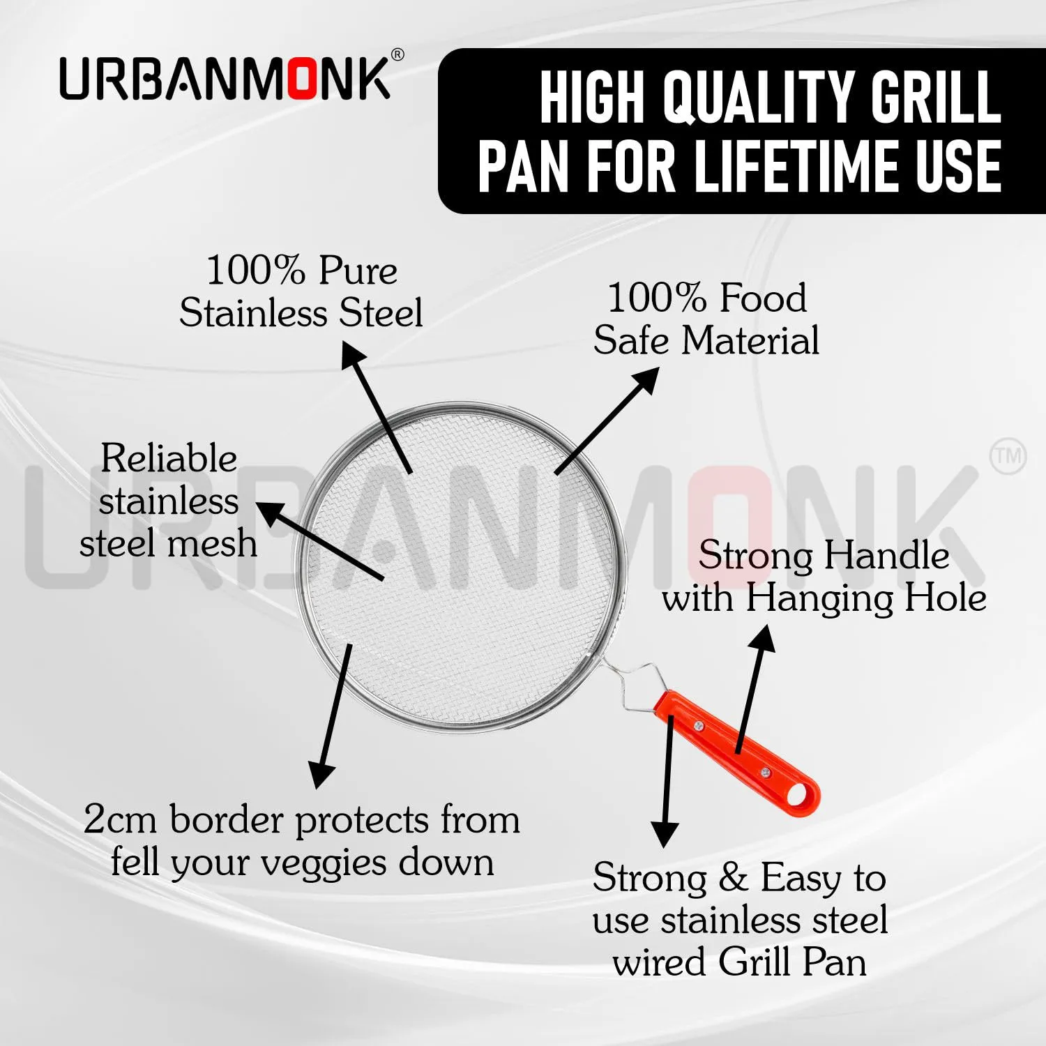 URBANMONK Phulka Grill for Gas Stove | Jali for Kitchen Cooking |pulka Grill for Home Gas Stove | Gas Grill Tawa, Papad & Brinjal Roaster | Free Silicon Spatula & Oil Brush Set