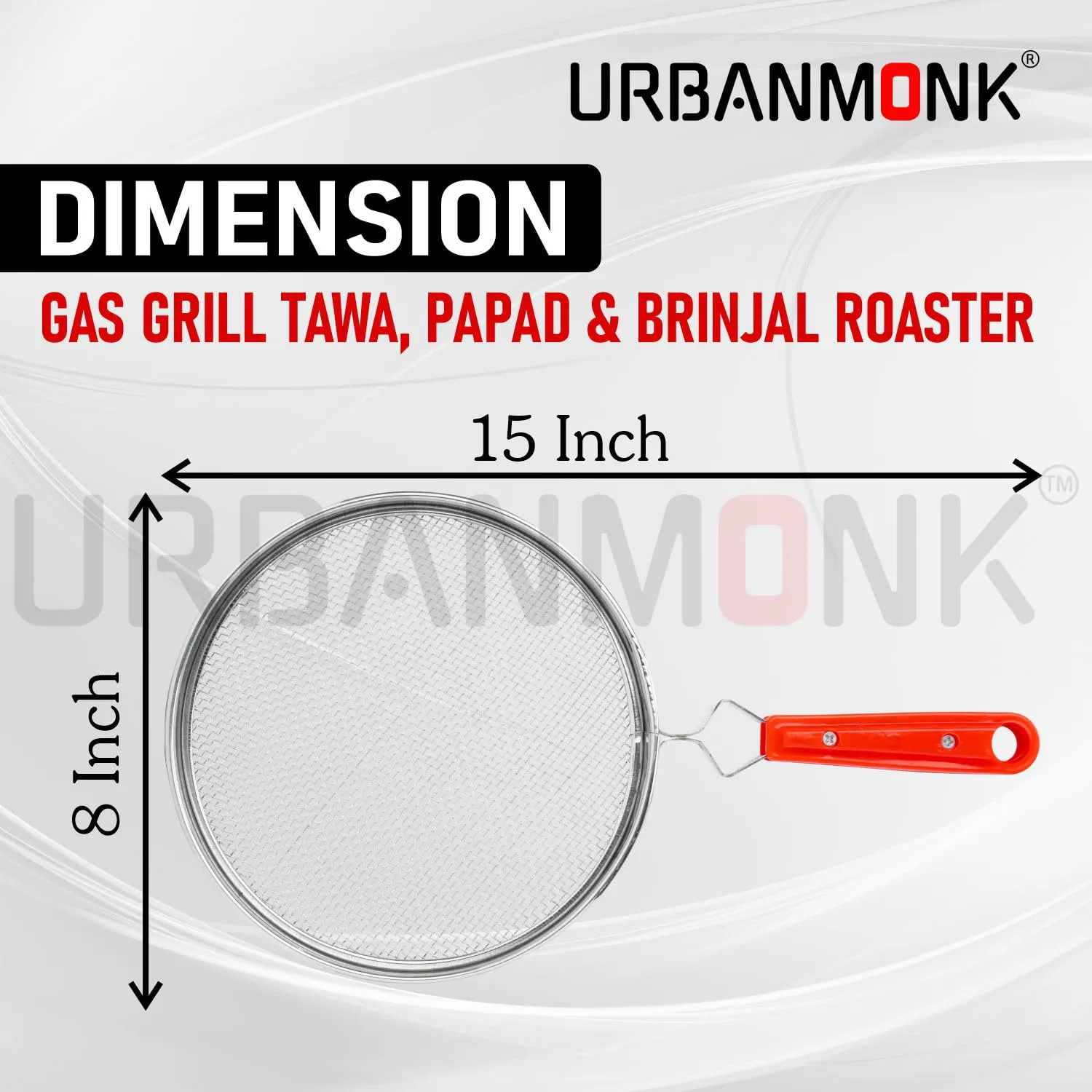 URBANMONK Phulka Grill for Gas Stove | Jali for Kitchen Cooking |pulka Grill for Home Gas Stove | Gas Grill Tawa, Papad & Brinjal Roaster | Free Silicon Spatula & Oil Brush Set