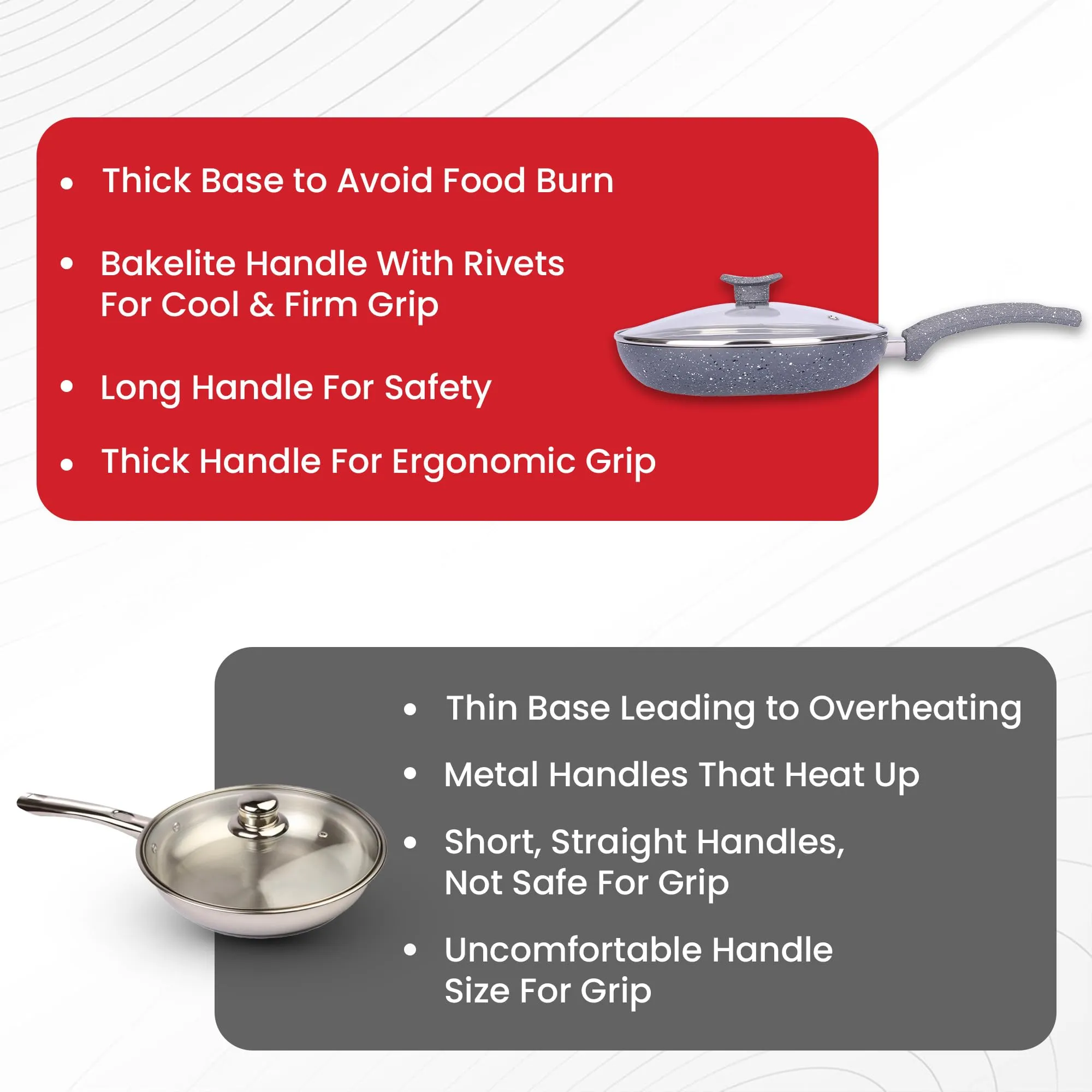 USHA SHRIRAM (18cm Lunar Haze Non Stick Frying Pan | Saute Pan Gas Cookware | Small Fish Fry Pan | Minimal Oil Cooking | 3 Layer Non Stick Coating | Nonstick Egg Pan Cake Frying Pan (Grey)