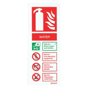 Water Extinguisher Self Adhesive ID Sign Portrait