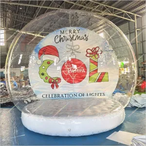 White Snow Globe Inflatable Christmas Decorations Blow Up Dome Tent Snow Globes For Sale