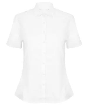 White - Women's modern short sleeve Oxford shirt