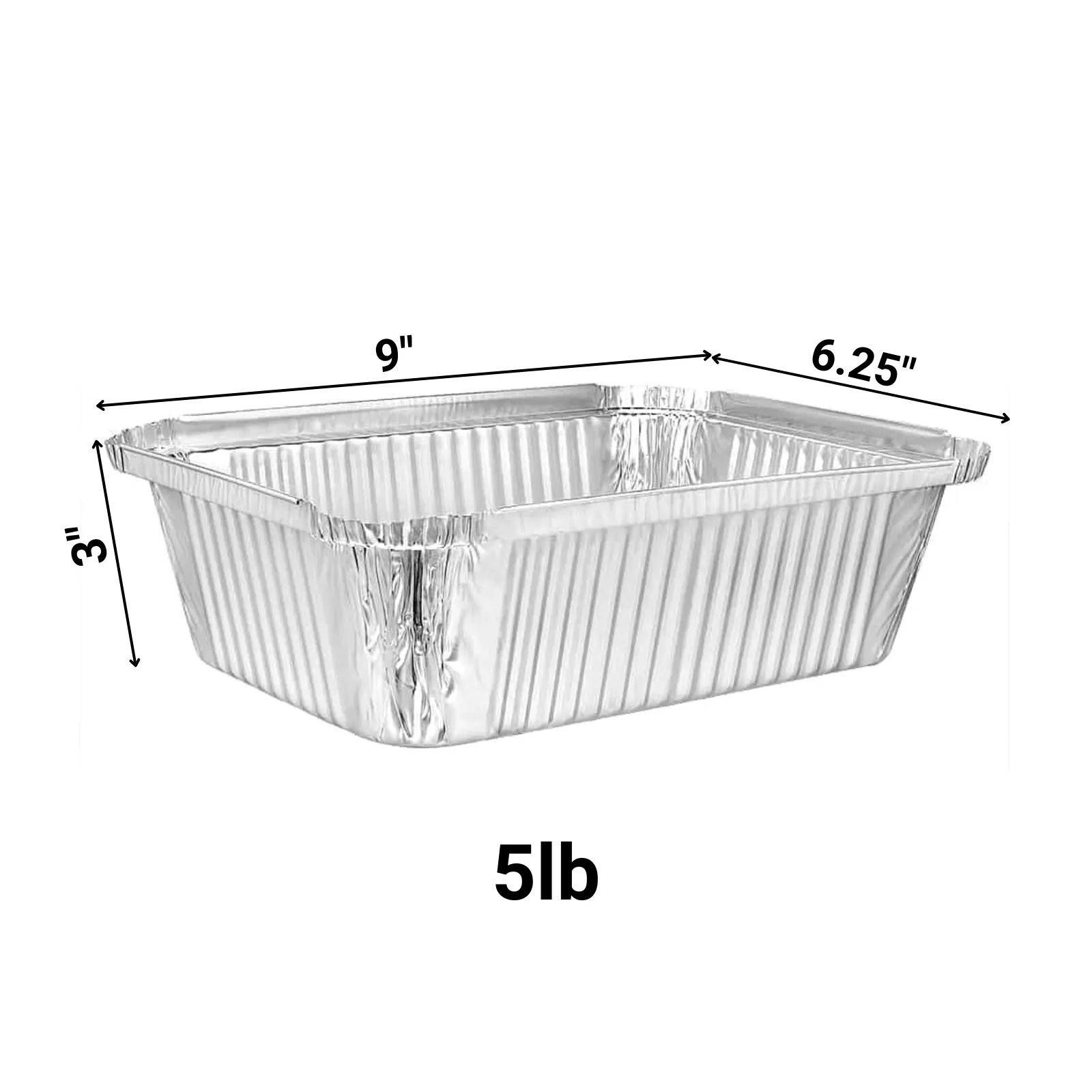 *WHOLESALE* Disposable Aluminum 5Lb Oblong Pan 9” x 6.25” | 250 ct/case