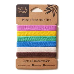 Wild & Stone Plastic Free Hair Ties - Multicolour 6 Pack