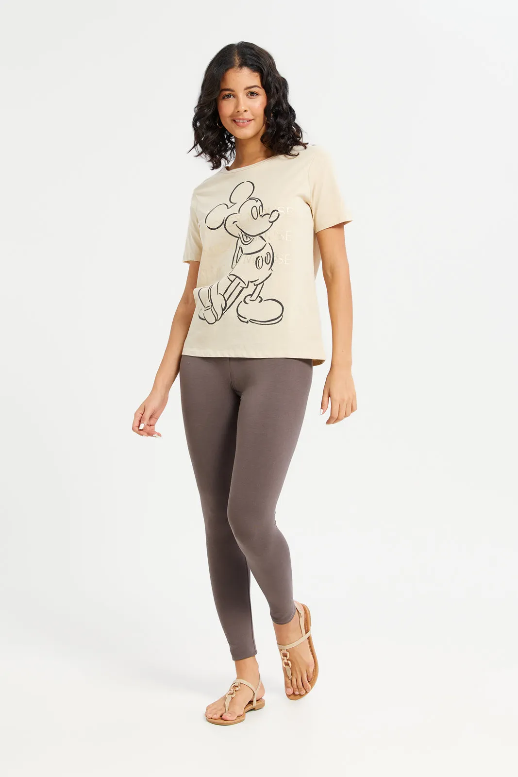 Women Brown Long Leggings