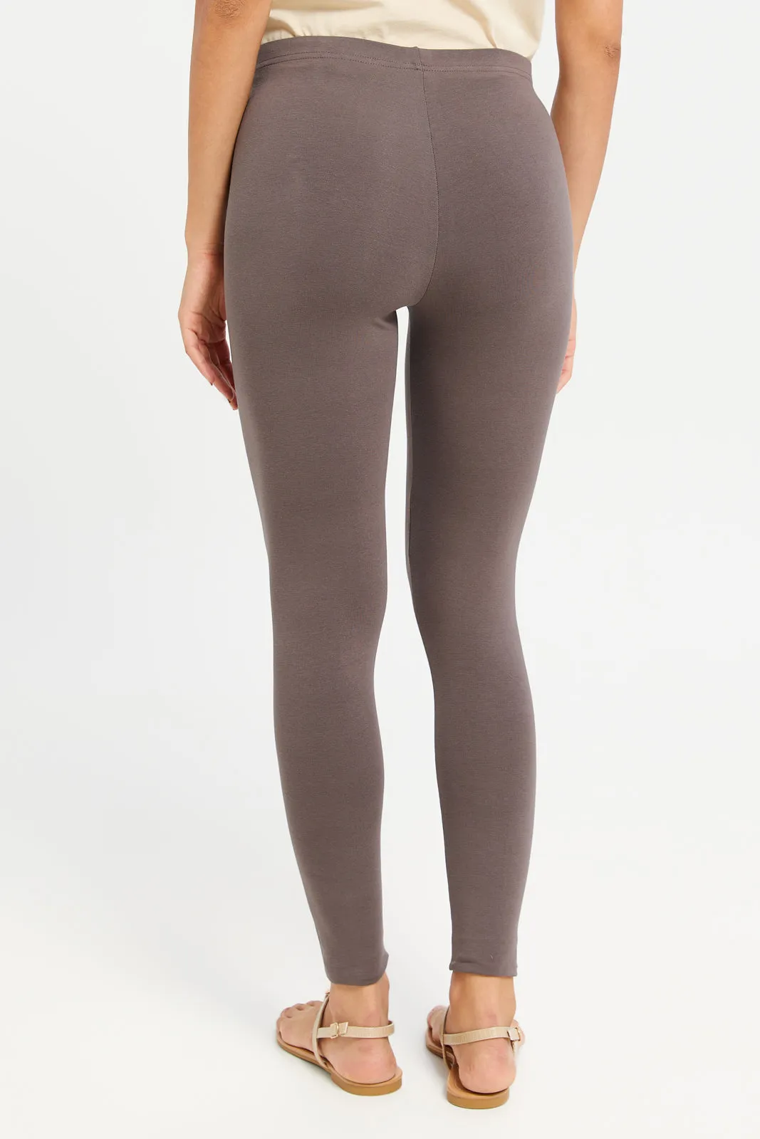 Women Brown Long Leggings